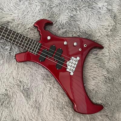 Red Electric Bass Guitar 4 String Warwick Buzzard Number Fretboard Inlay