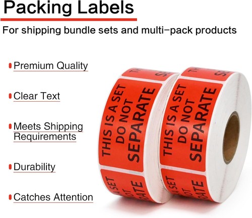 160 Rolls "This is a Set" Warning Labels | 500/Roll | FBA & Ebay Compliant - Picture 5 of 11