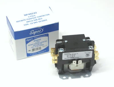 Supco DP40242 Contactor 40 FLA 50 RLA 24 Volts 2 Pole