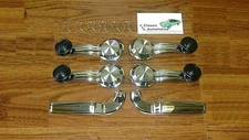 68-72 Chevy BLACK Window Crank Set Chrome Door Handle & Clips Pontiac Olds Buick