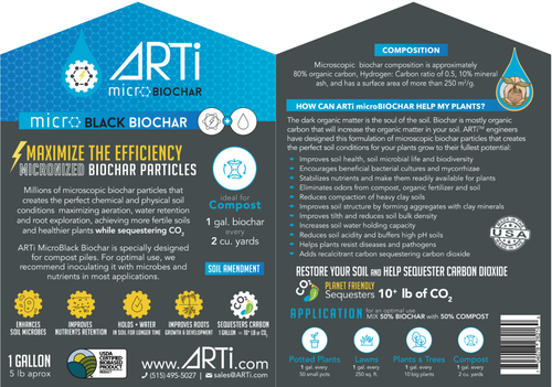ARTi Micronized Biochar (microBlack)