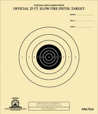 NRA TQ-6 Official 25 Foot Slow Fire Pistol Target -- 100 on heavy paper