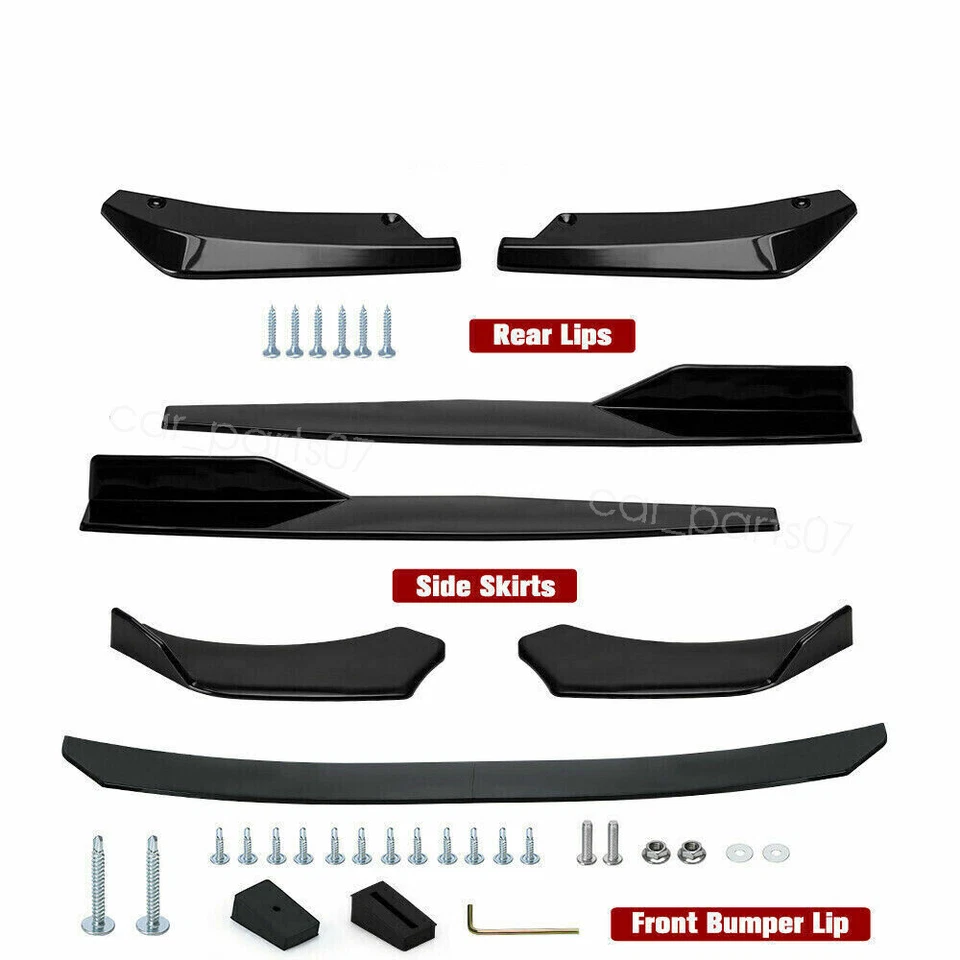 For Toyota RAV4 Black Front Bumper Lip Spoiler Splitter+Side Skirts Foto 2 de 4