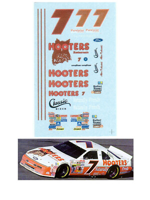 Alan Kulwicki 1992-93 #7 1/64 scale decal AFX Tyco Lifelike Autoworld