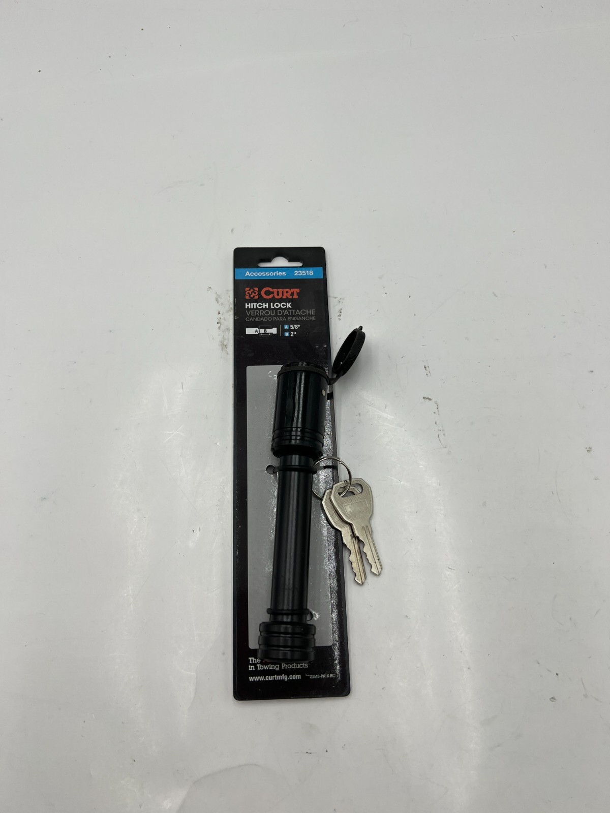 CURT 23518 Black Trailer Hitch Lock, 5/8Inch Pin Diameter, Fits 2Inch
