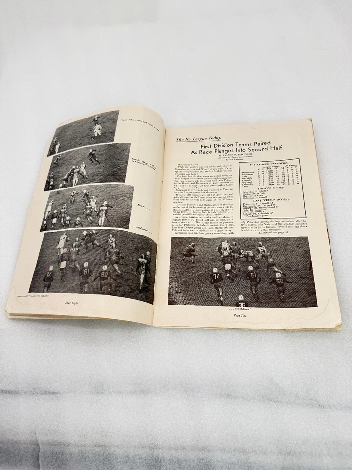 Nov 2 1957 BROWN BEARS VS PRINCETON TIGERS COLLEGE FOOTBALL PROGRAM rare - Image 3 of 4