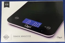 Ozeri Touch Sensitive Digital Kitchen Scale Elegant Glass #ZK13-8 Max 18lbs New