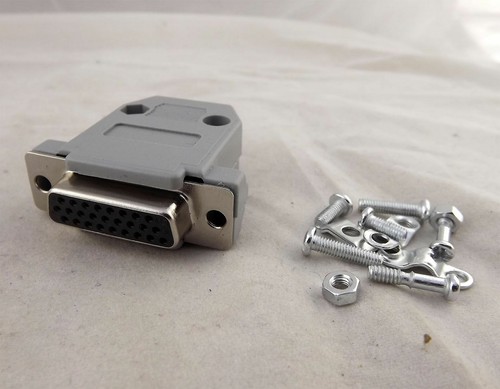 10x DB26 Female 26 Pin 3 Rows D-Sub Connector Plastic Hood Cover Backshell Gray - Picture 1 of 1