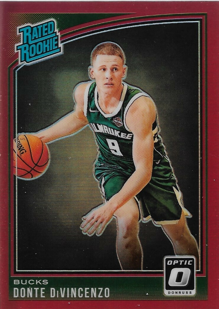 Donte DiVincenzo Donruss Optic 18-19 #164 Red Prizm #'d 96/99 Rookie Card