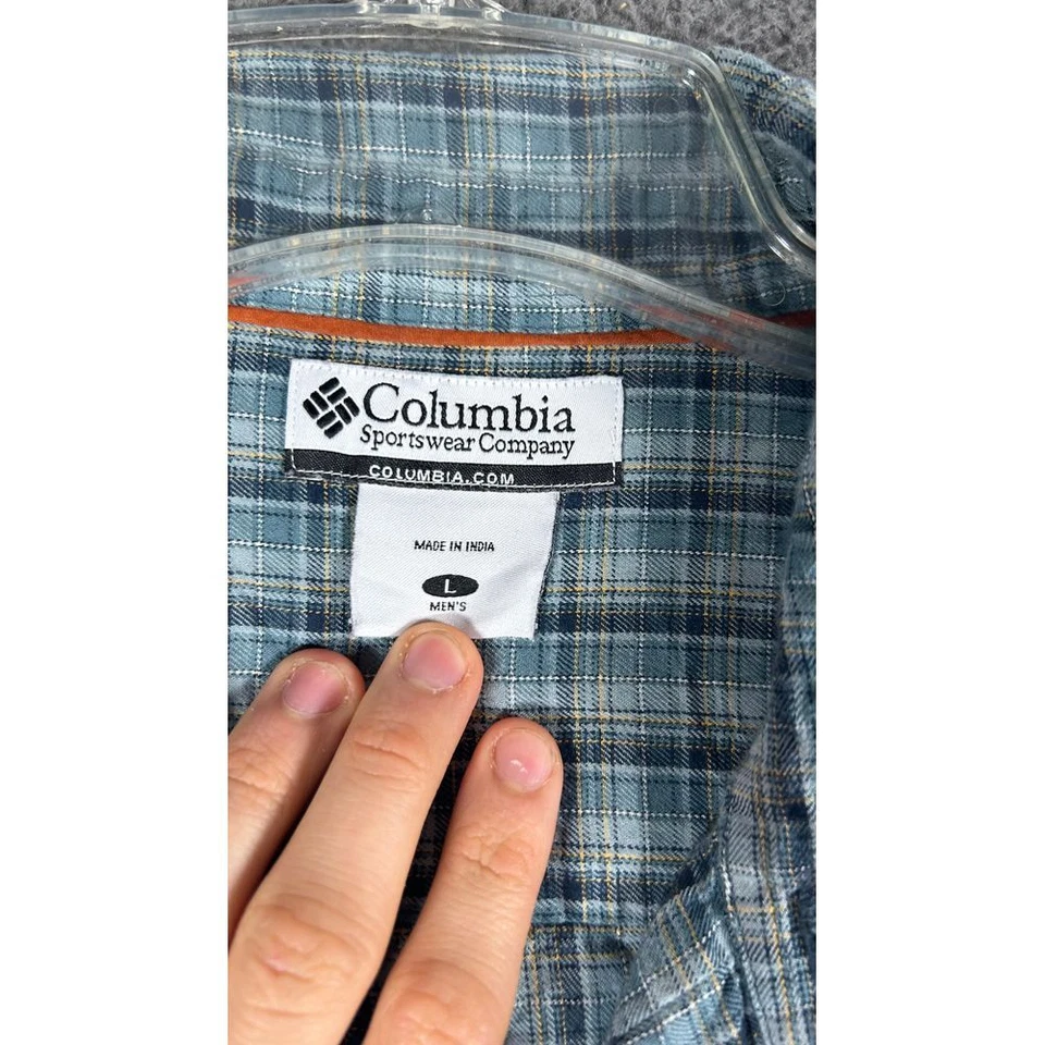 Columbia 男式格子纽扣休闲户外远足衬衫长袖 L 码 — 第 4/4 张图片