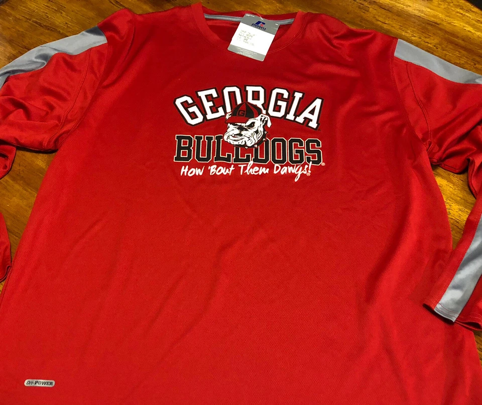 Camisa Russell Athletic Georgia How Bout Them Dawgs Manga Larga LG Otoño 2011 Nueva Con Etiquetas Foto 3 de 4