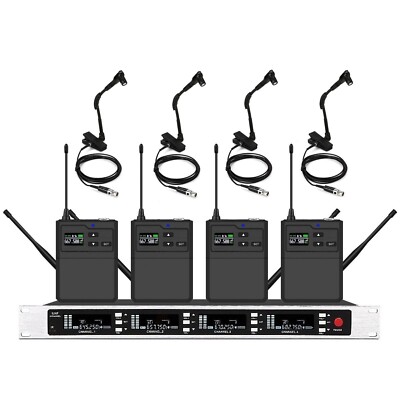 4 Channel Saxophone Wireless Instrument Microphone System for Shure BETA 98H/C