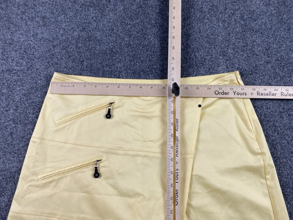 JAMIE SADOCK Athletic Skort Shorts Size 12 Yellow Fold Over Zippers Golf Casual - Imagem 2 de 4