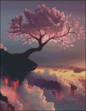 Needlework Crafts Full Embroidery Counted Cross Stitch Kit 14 ct Pink Tree