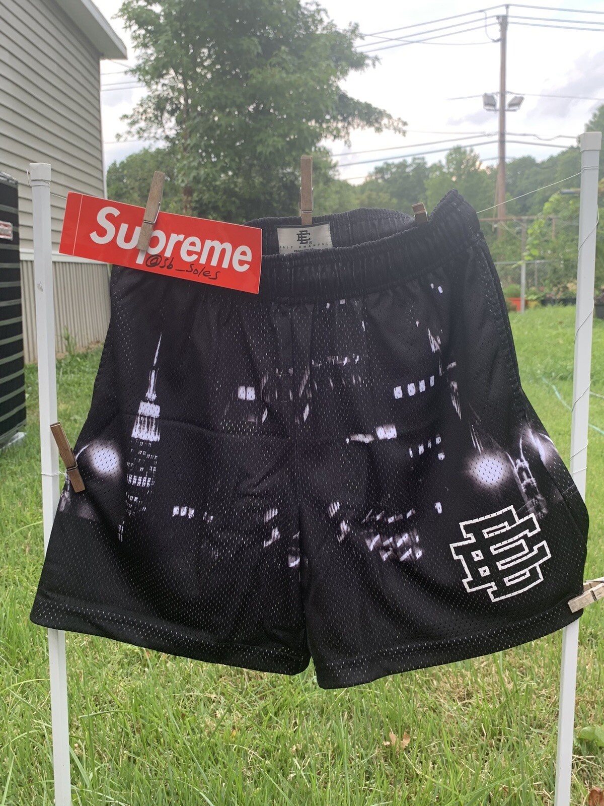 Brand New Authentic Eric Emanuel EE Basic Shorts Black Skyline Size