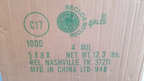 500 5x8 Clear Zipper Seal Zip Lock Top Reclosable Poly Plastic Bags 4 Mil - Picture 3 of 3