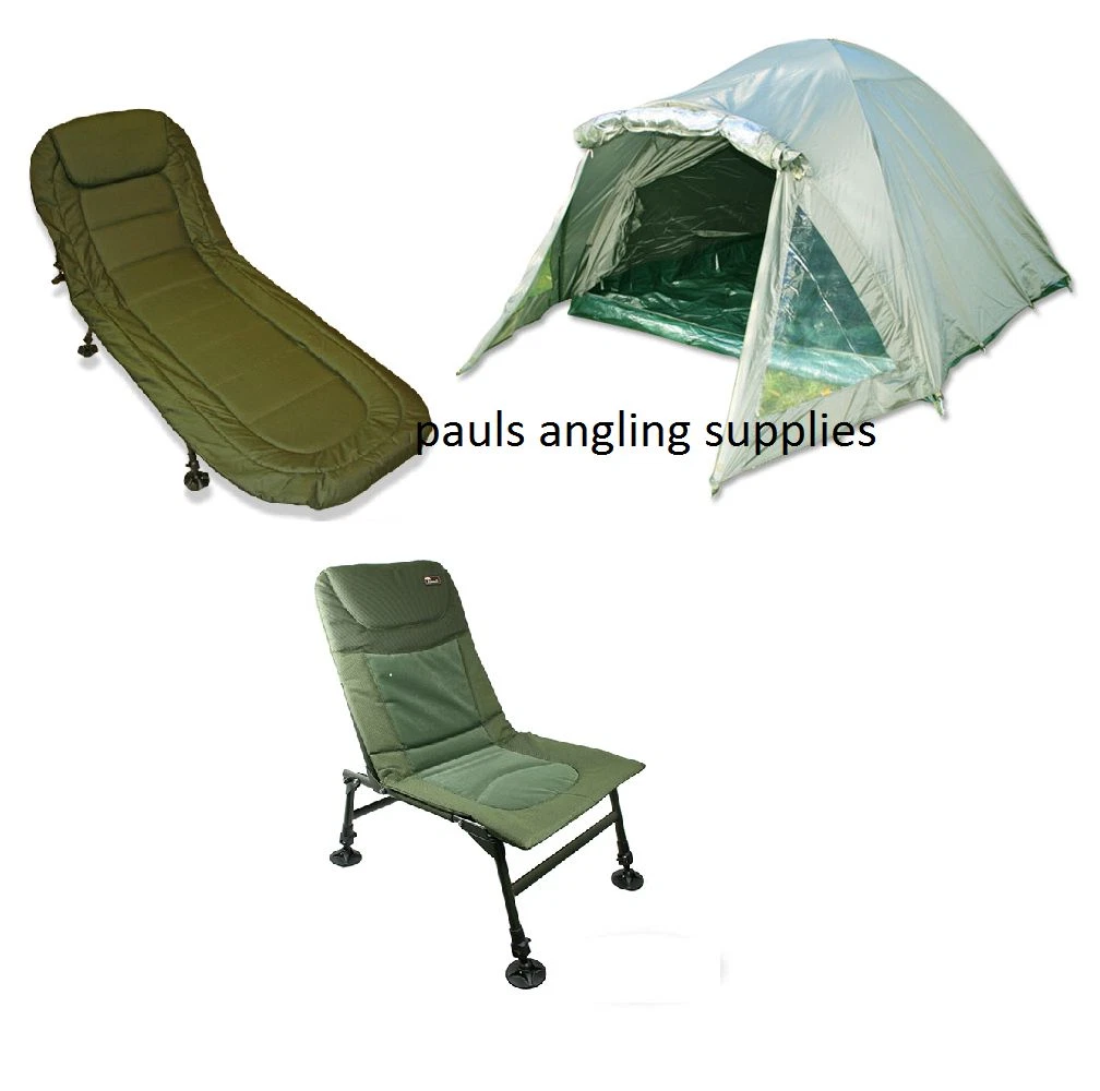 2 Man Double Skin Carp Fishing Bivvy Shelter 6 Leg Bed Chair