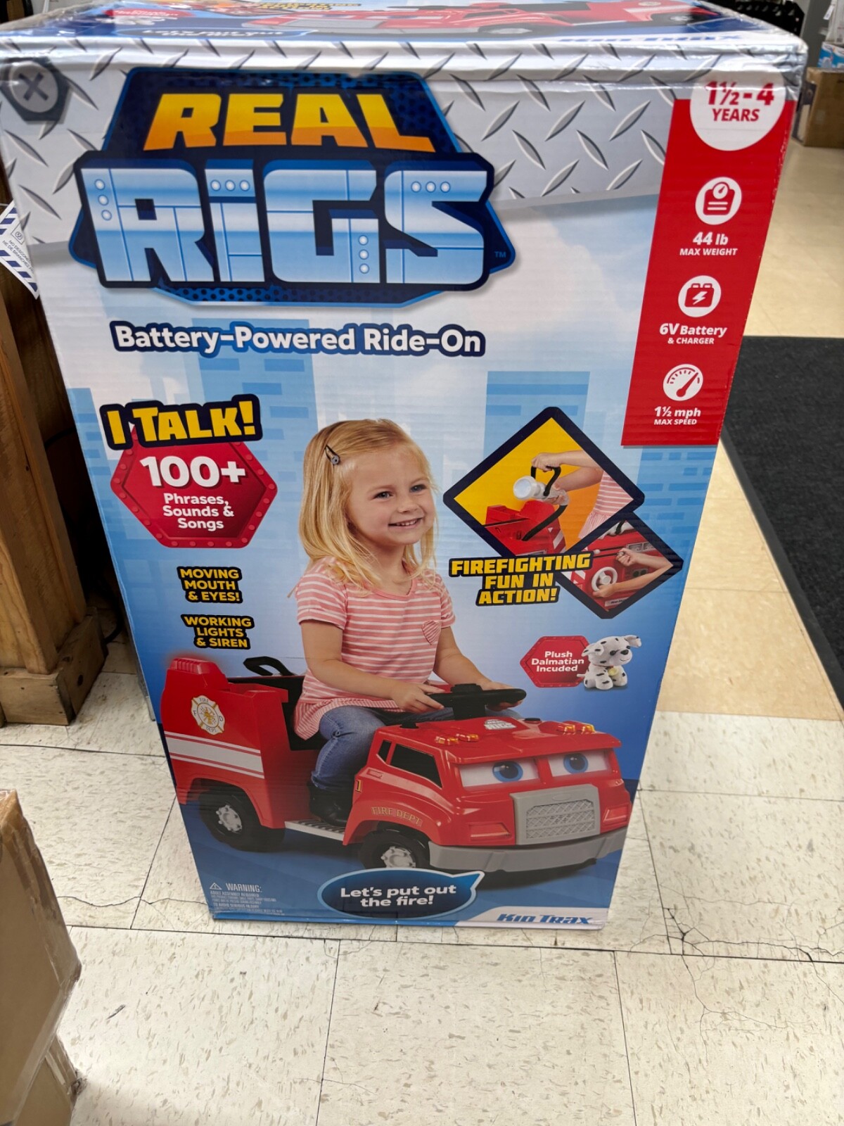 Real Rigs Battery Powered Ride On Fire Engine | eBay