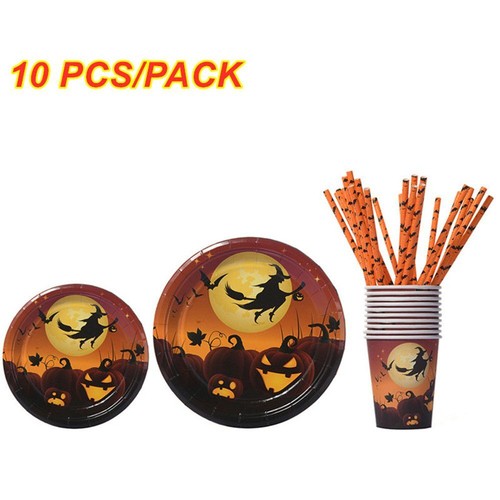 Happy Halloween Witch Halloween Paper Plate Disposable Cookware Tray