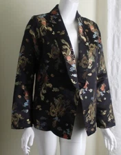 Estate Chinese Sz S M DRAGON Brocade Tapestry Art-to-Wear Blazer Jacket