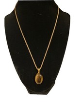 Tiger Eye Natural Gemstone Necklace Cabochon Handmade