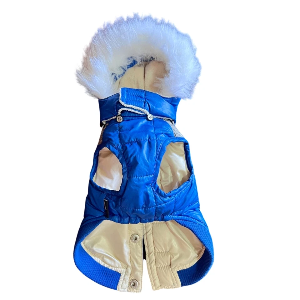 Dog Cat Jumper Jacket Coat T-Shirt Winter Fur Soft Rock Pet Vest Blue Size 3s - Image 4 of 4