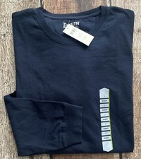 DULUTH TRADING CREWNECK LONGTAIL T LONG SLEEVE T-SHIRT NAVY MENS LARGE NEW