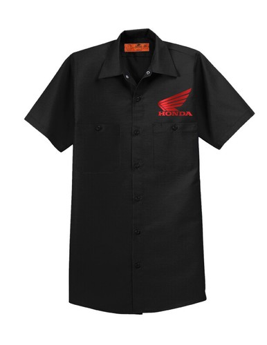 RED KAP Mechanic Shirt Motorcycle Biker Father gift Honda Metallic Diamond Plate - Picture 2 of 6