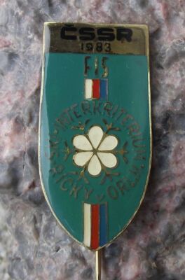 1983 FIS Skiing Qualification Competition Czechoslovakia Ricky Ski Pin Badge