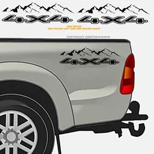 x2 4X4 Graphic Mountain Side Body Car Off Road Truck Vinyl Decal Sticker V004