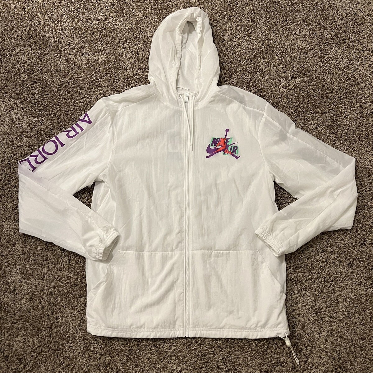 Nike Air Jordan Jumpman Classic Windbreaker White CN3823-100 Men Size L-TALL | eBay