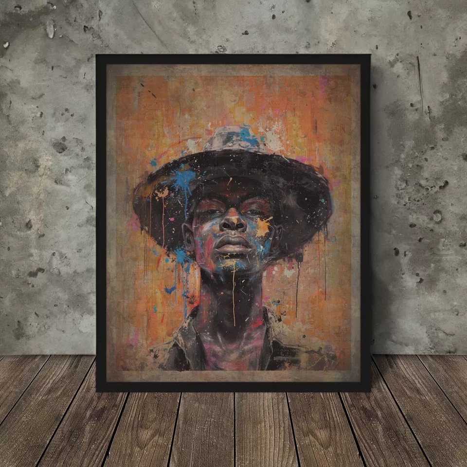 CULT KINDNESS BLACK COWBOY Retro Wall Art, Western Americana Poster, African American Decor