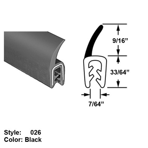 Water/Weather Resistant Rubber PushOn Seal w/ Rubber Wipe Style 26