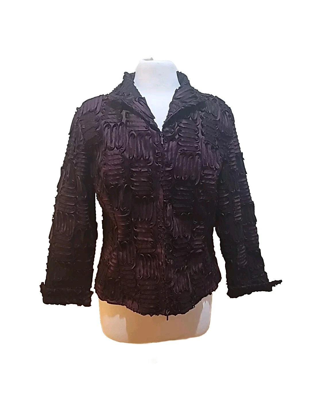 VETEMENTS Giacca Samuel Dong viola scuro nastro geometrico taglia XL