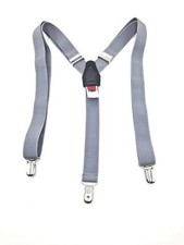  69 Alfani Men Gray Solid Skinny Stretch Elastic Braces Clip End Suspenders