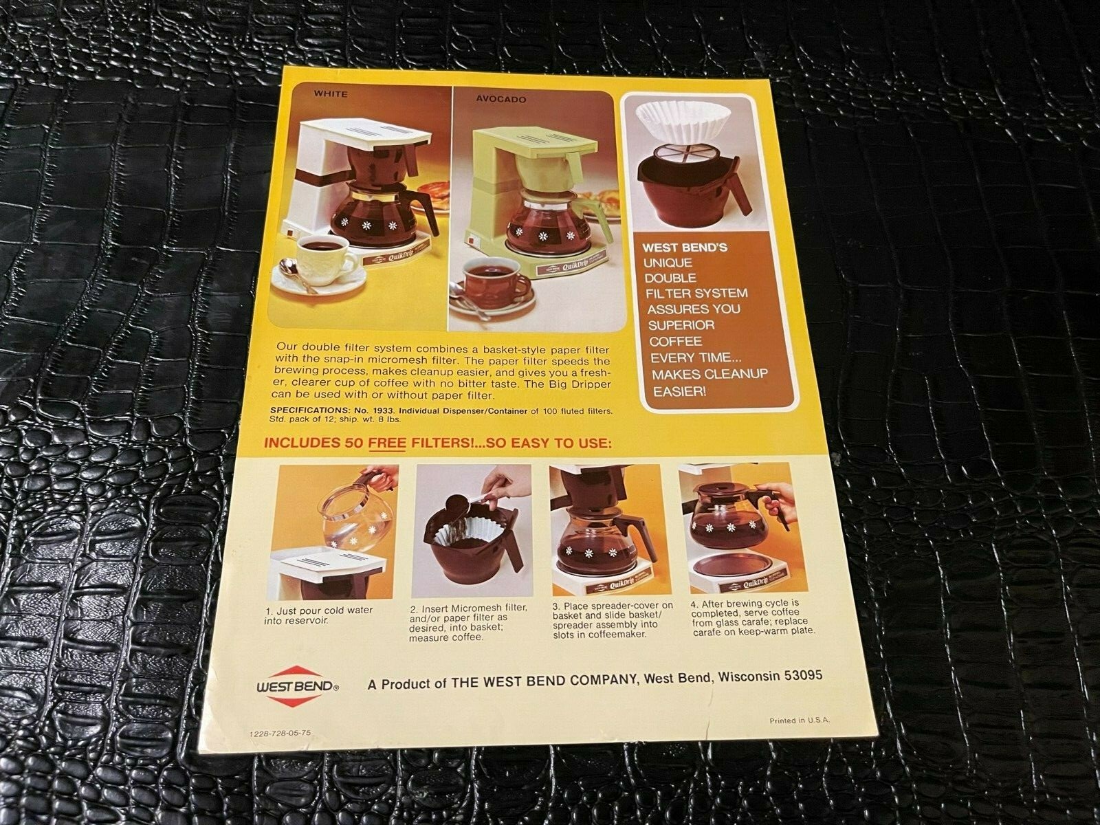 1980s VINTAGE AD SHEET 3896 WEST BEND coffee makers eBay