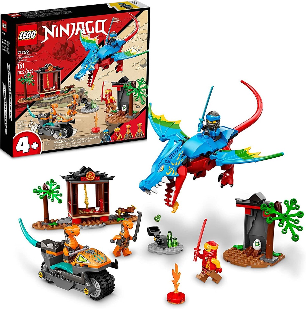 LEGO NINJAGO Ninja Dragon Temple 71759 Ninja Building Toy Set for Boys,  Girls, a