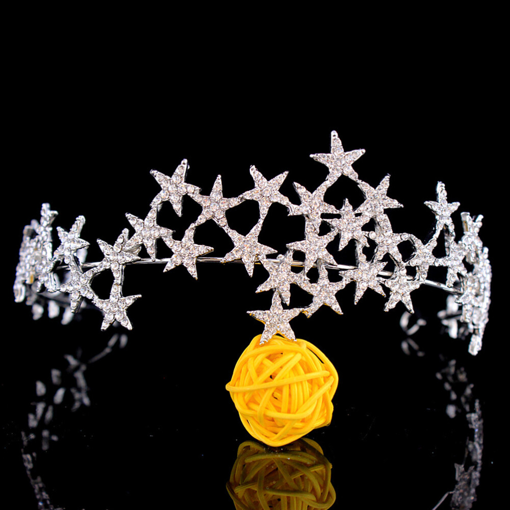 Gold Star Crystal Tiara Headband - Elegant Women’s Hair Accessory Amazon.com: Aimimier Bridal Crystal Star Tiara Crown  main image 4