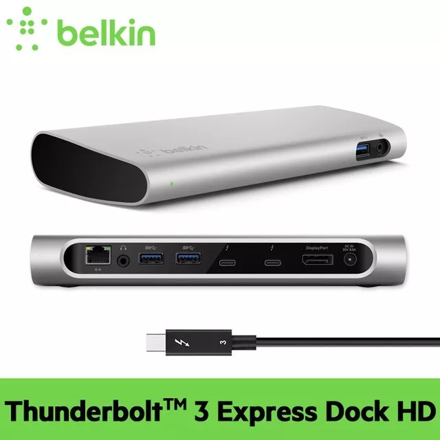 Belkin Thunderbolt 3 Express Dock HD with Thunderbolt cable, Recommend For  Apple