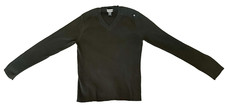 Men  s Fine Knit Cotton V-neck Sweater, Sz: M