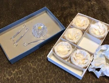 vintage crystal salt cellars made in Japan