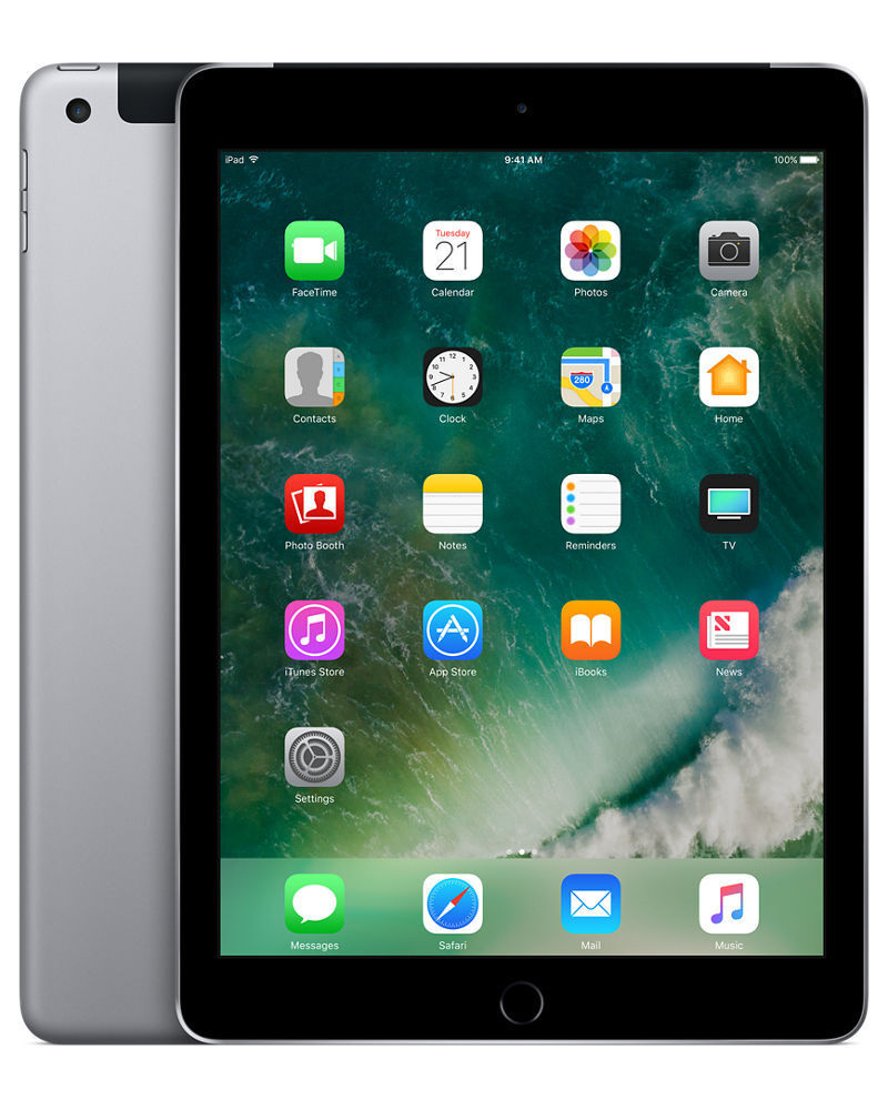 Apple iPad 5th Gen. 128GB, Wi-Fi + Cellular (Unlocked), 9.7in - Space Gray  for sale online