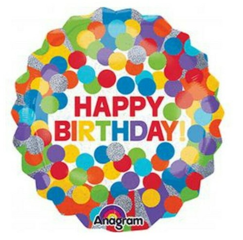Primary Rainbow Happy Birthday Non-packaged Foil 28" Balloon              New   
