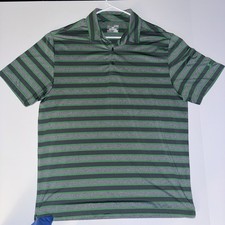 Men  s XL Under Armour Performance Polo Shirt Gray Green Striped Short Sleeve