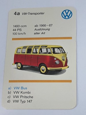 Volkswagen  - T1 Bus Samba - 4a  - Einzelkarte - Quartett  (1)