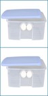 TUPPERWARE 2 FRIDGESMART CLASSIC SMALL 4.5c SQUARE SHEER CONTAINER BLUE MIST NEW — photo 2
