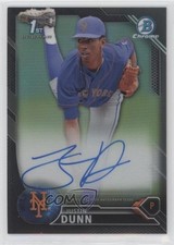 2016 Bowman Draft Chrome Pick Black Refractor 72/75 Justin Dunn #CDA-JD Auto ht2