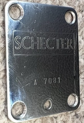 Vintage SCHECTER NECK PLATE with A series SERIAL NUMBER
