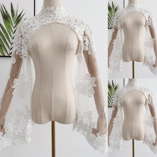 Wedding Jacket High Neckline Lace Long Sleeves Bride Capes Formal Bridal