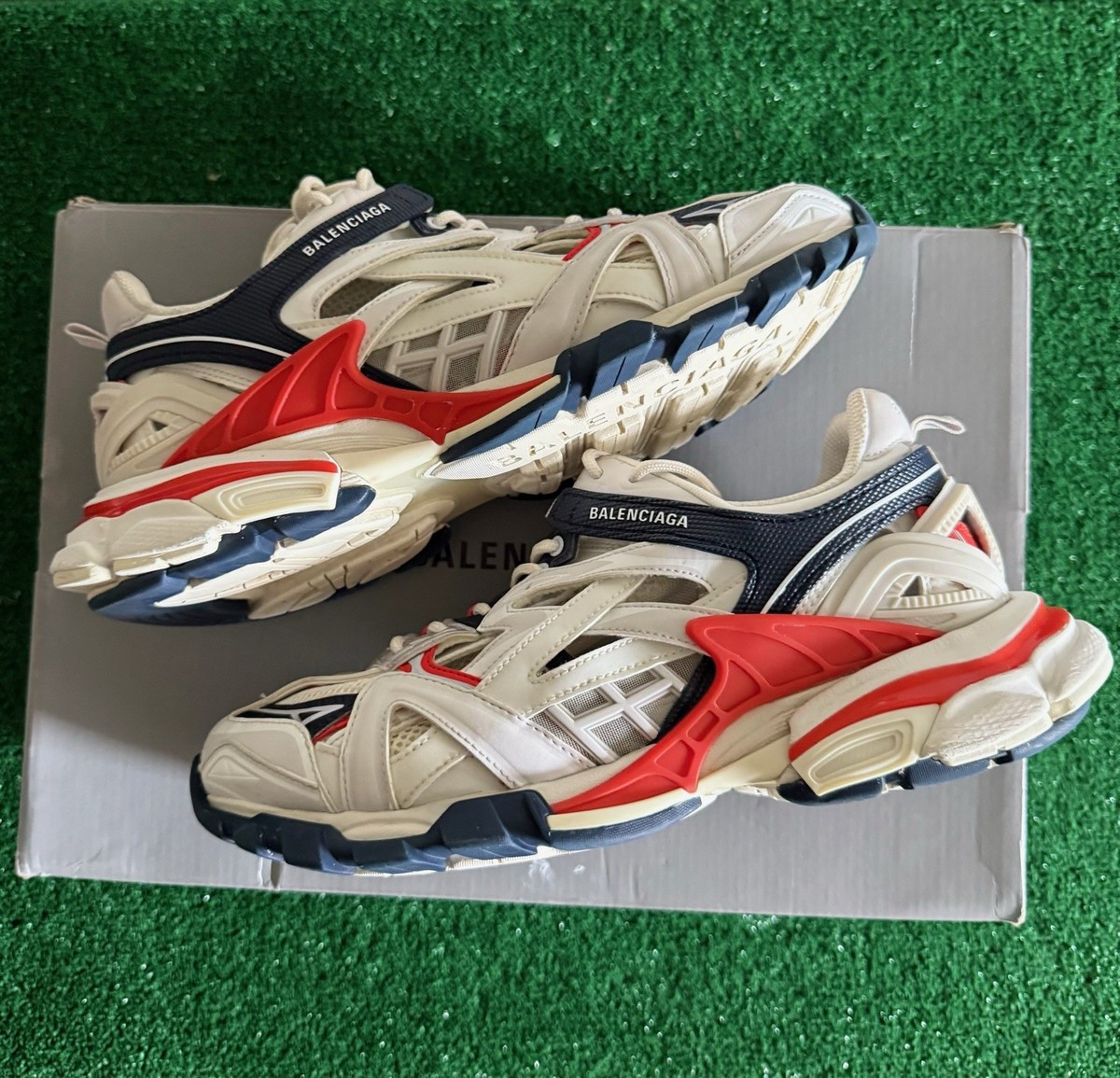 Size 9 - Balenciaga Track.2 Sneaker White Blue Red for sale